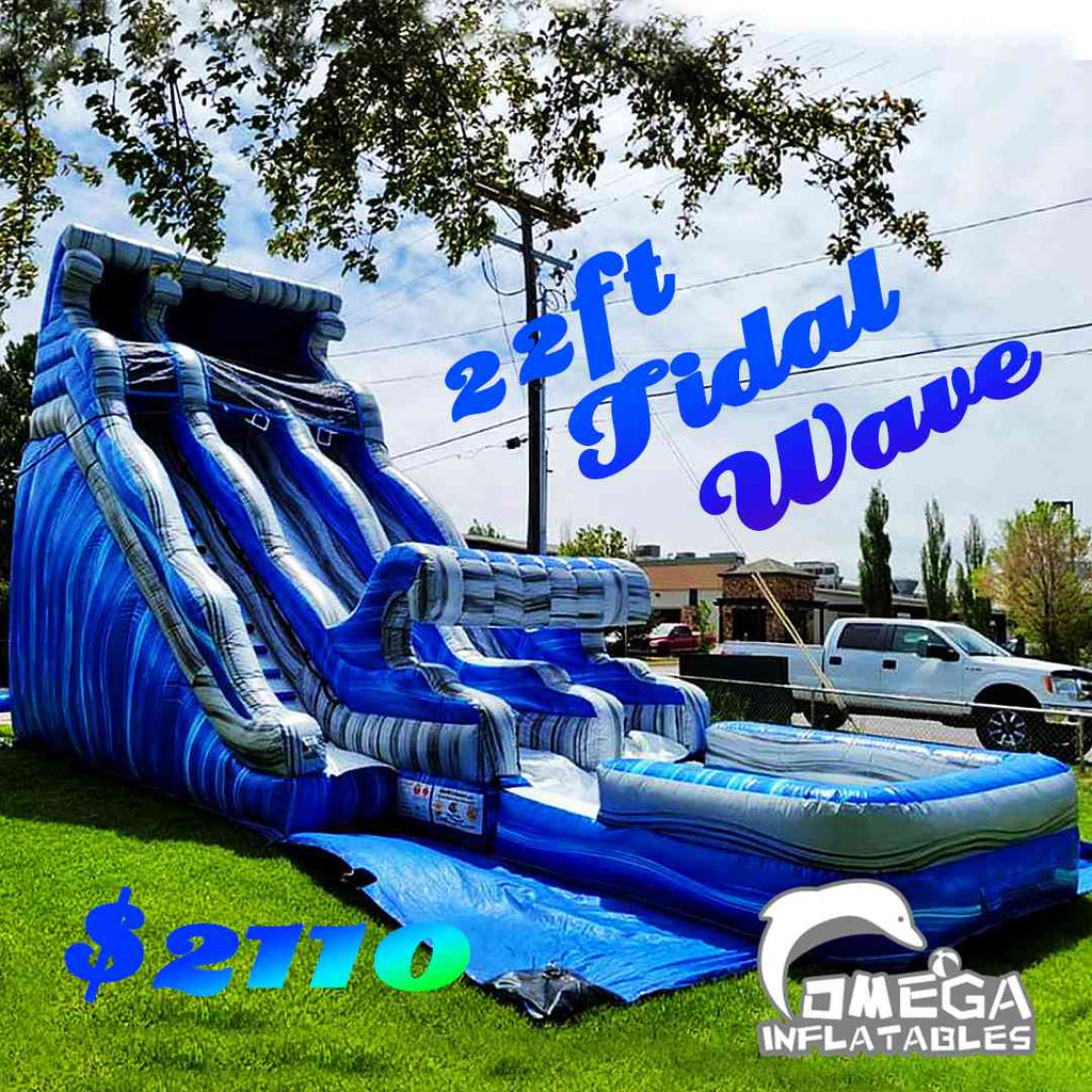 22FT Tidal Wave Inflatable Dual Lane Water Slide