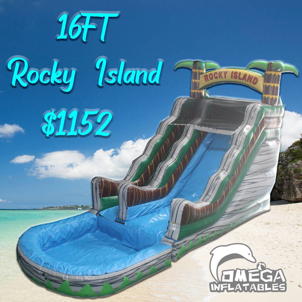 16FT Rocky Island Inflatable Water Slide