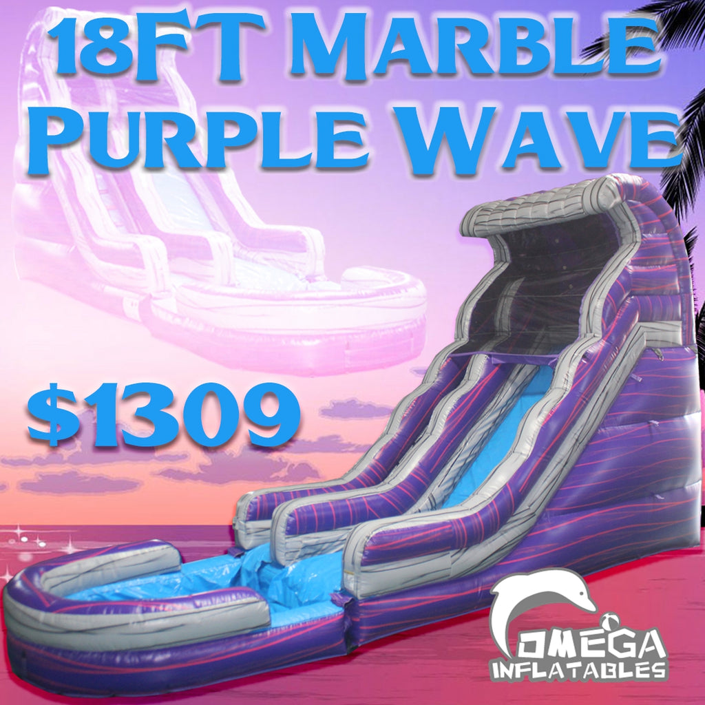 18FT Marble Purple Wave Commercial Inflatable Water Slide