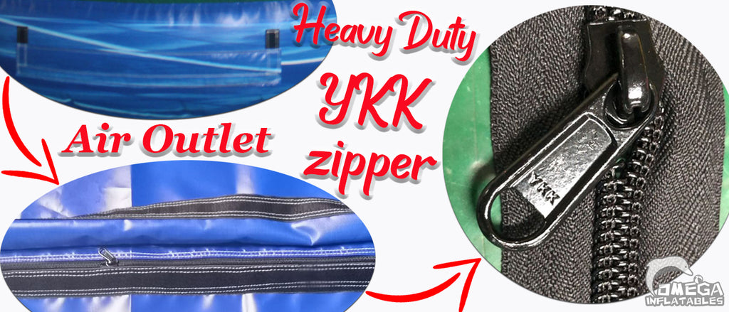 Heavy Duty YKK Zipper used on Commercial Inflatables