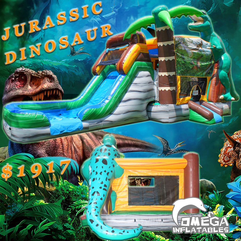 Jurassic Dinosaur Inflatable Bounce House Water Slide