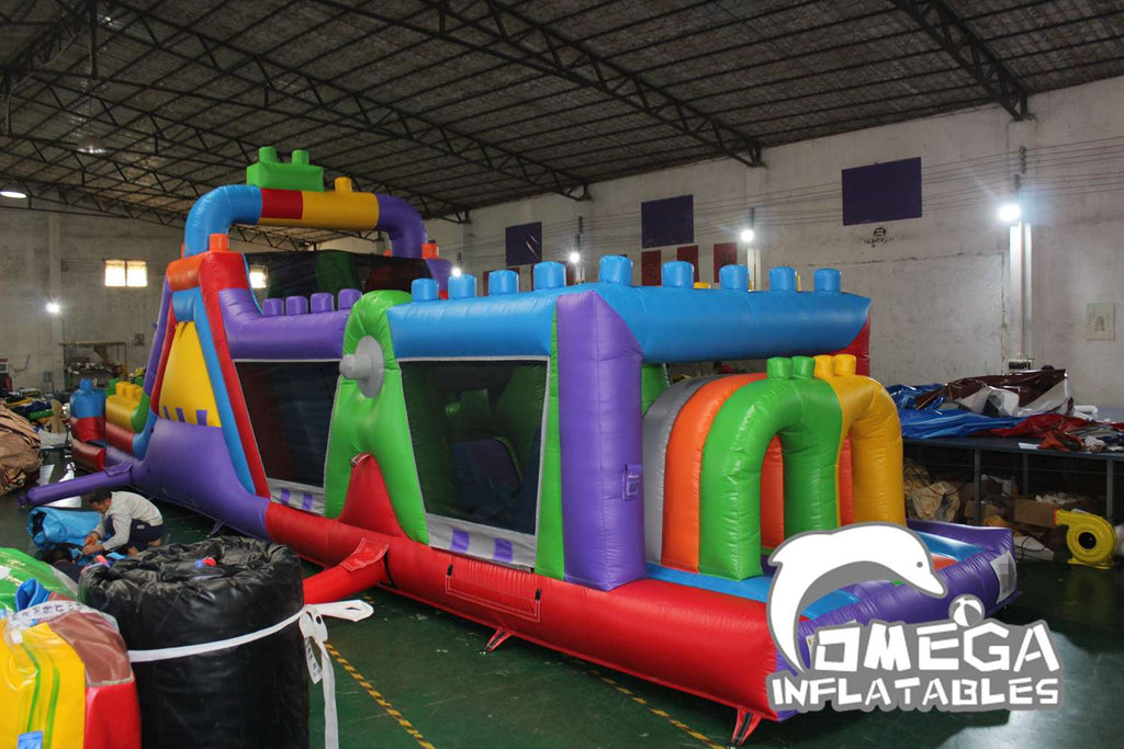 47FT Lego Race Inflatable Obstacle Challenge