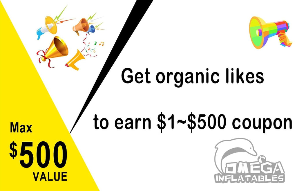 Get organic likes to earn $1~$500 coupon