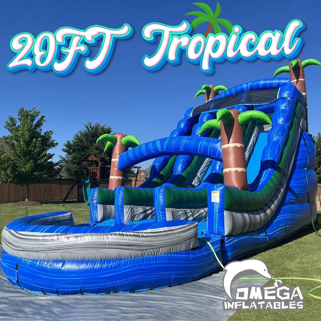 20FT Tropical Dual Lane Water Slide Wholesale Water Slides for Sale