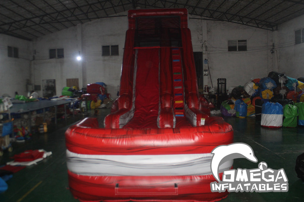 18FT Marble Red Inflatable Water Slide (Longer Version)