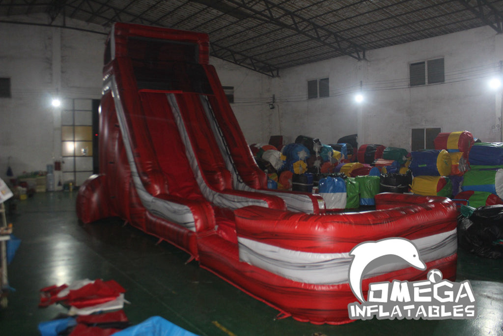 18FT Marble Red Inflatable Water Slide (Longer Version)