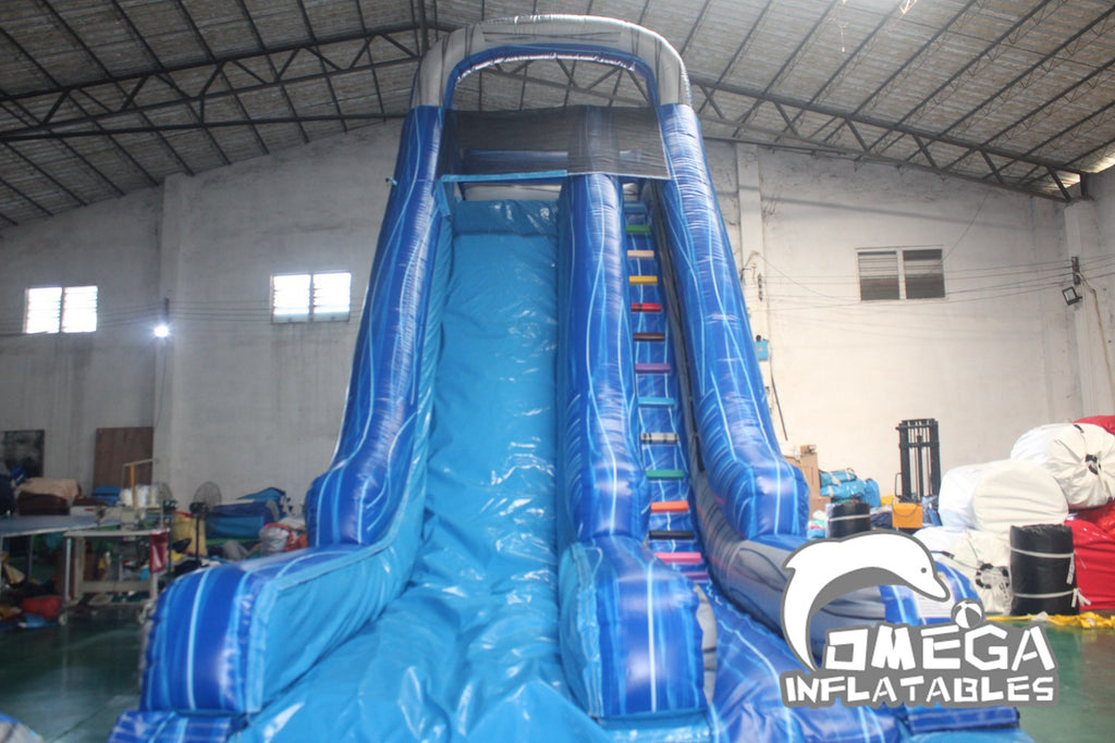 22FT Inflatable Marble Blue Water Slide (36FT Long)