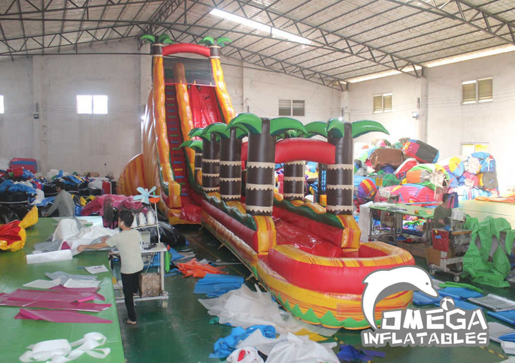 25FT Lava Marble Tropical Inflatable Water Slide