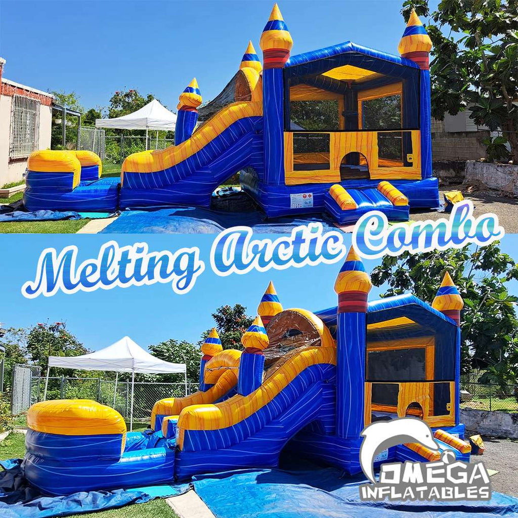 Melting Arctic Dual Lane Front Loader Combo Inflatable House for Sale