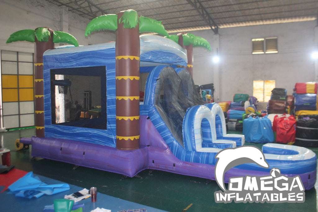Tropical Wet Bounce House Combo for sale