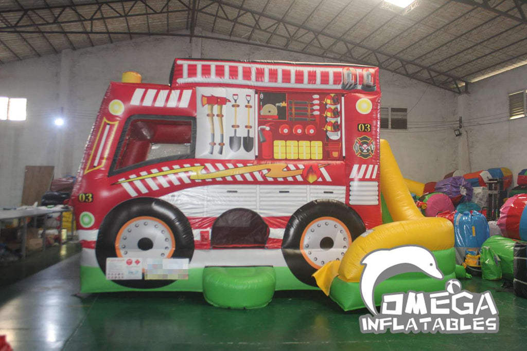 Commercial Inflatable Fire Truck Combo for sale