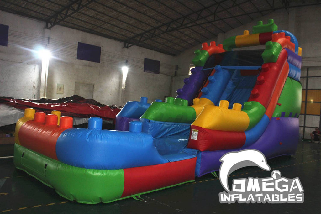 15FT Lego Blocks Commercial Inflatable Water Slide