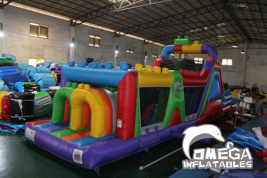 47FT Lego Race Inflatable Obstacle Challenge