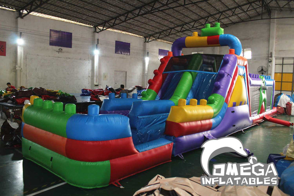 47FT Lego Race Inflatable Obstacle Challenge