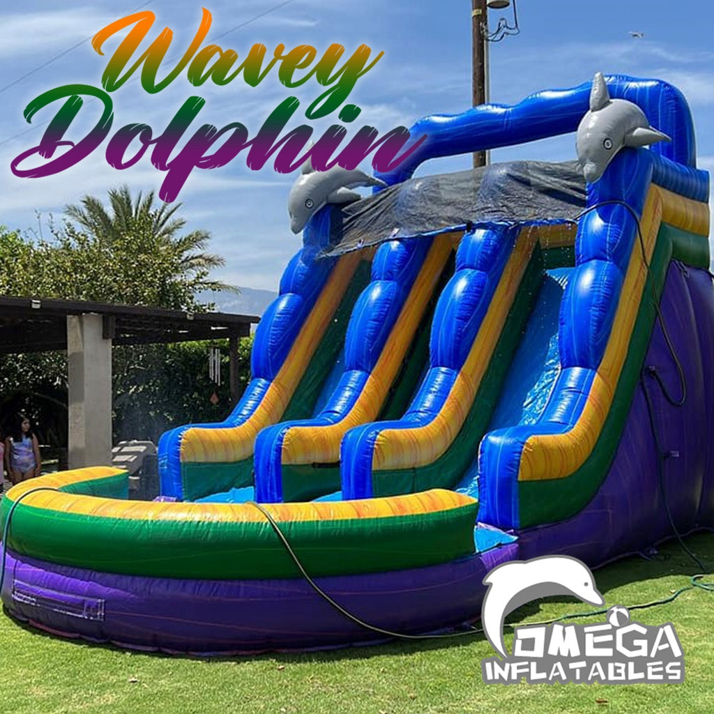 16FT Dual Wavey Dolphin Water Slide