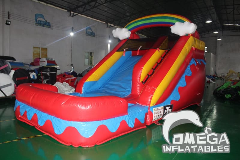 11FT Rainbow Cloud Wet Dry Slide - Omega Inflatables Factory