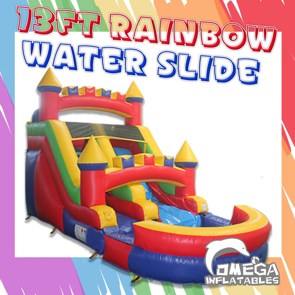 13FT Rainbow Inflatable Commercial Blow Up Water Slide