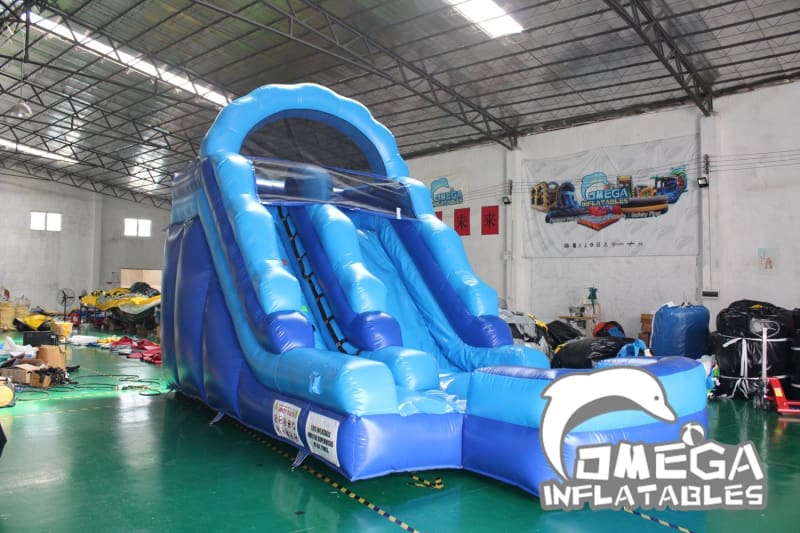 14FT Blue Water Slide - Omega Inflatables Factory