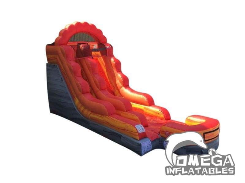 14FT Fire Red Marble Wet Dry Inflatable Slide