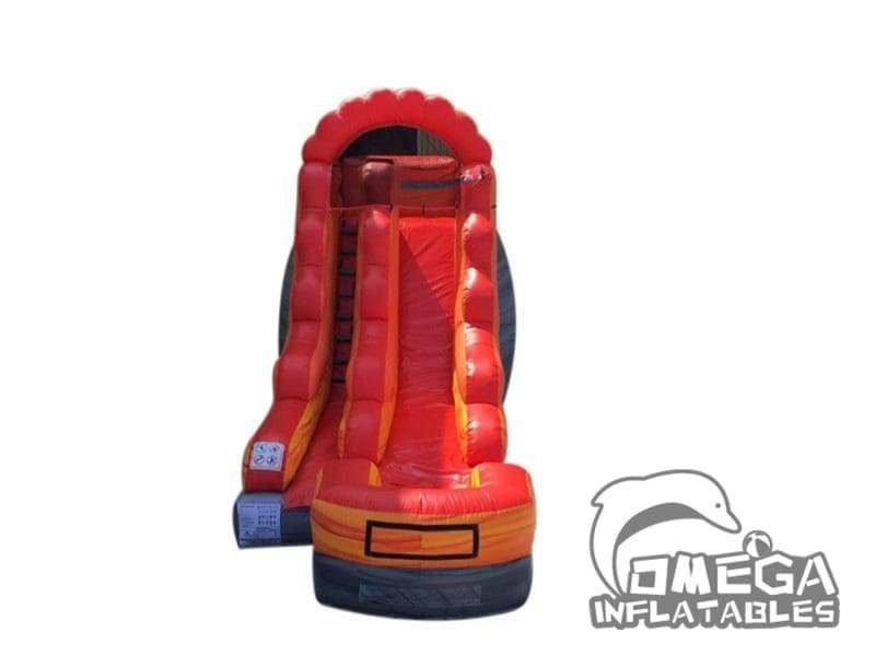 14FT Fire Red Marble Wet Dry Inflatable Slide