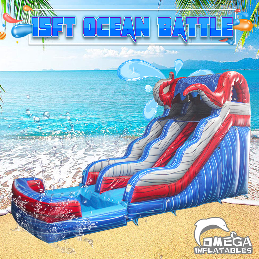 15FT Ocean Battle  Inflatable Water Slide Buy Commercial Water Slide