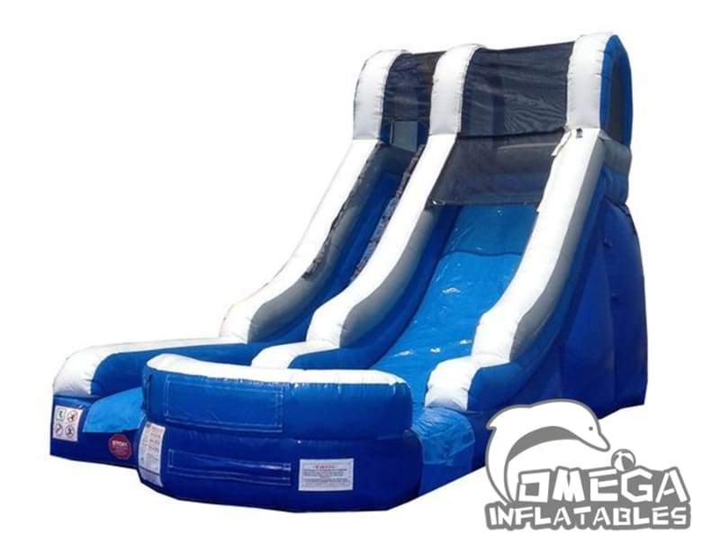 15FT Blue and White Wet Dry Inflatable Slide