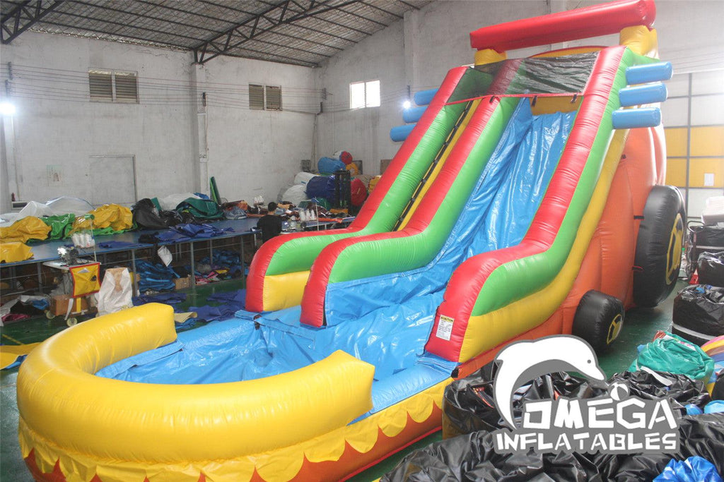 16FT Commercial Inflatables Racing Car Water Slide