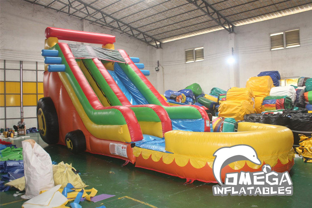 16FT Commercial Inflatables Racing Car Water Slide