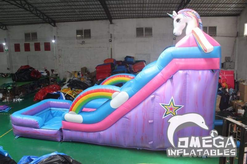 16FT Unicorn Rainbow Water Slide