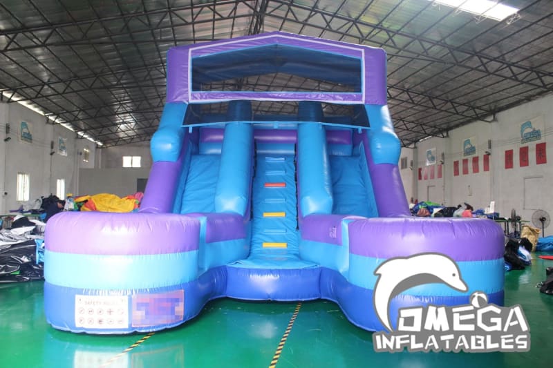 16FT Modular Dual Lane Water Slide - Omega Inflatables Factory