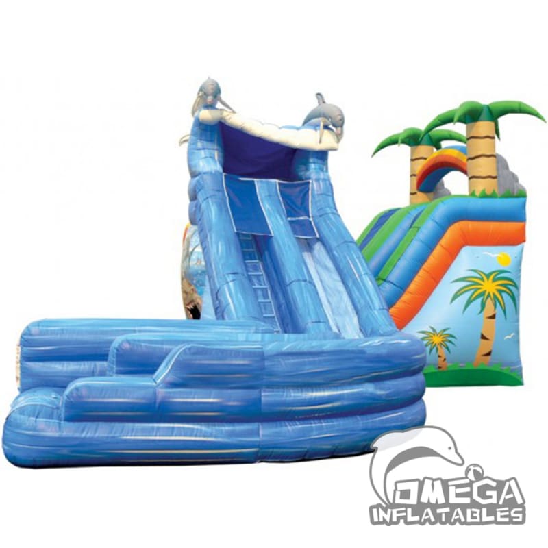 18 Wet & Wild Dual Slide with Pools Inflatable Water Slide