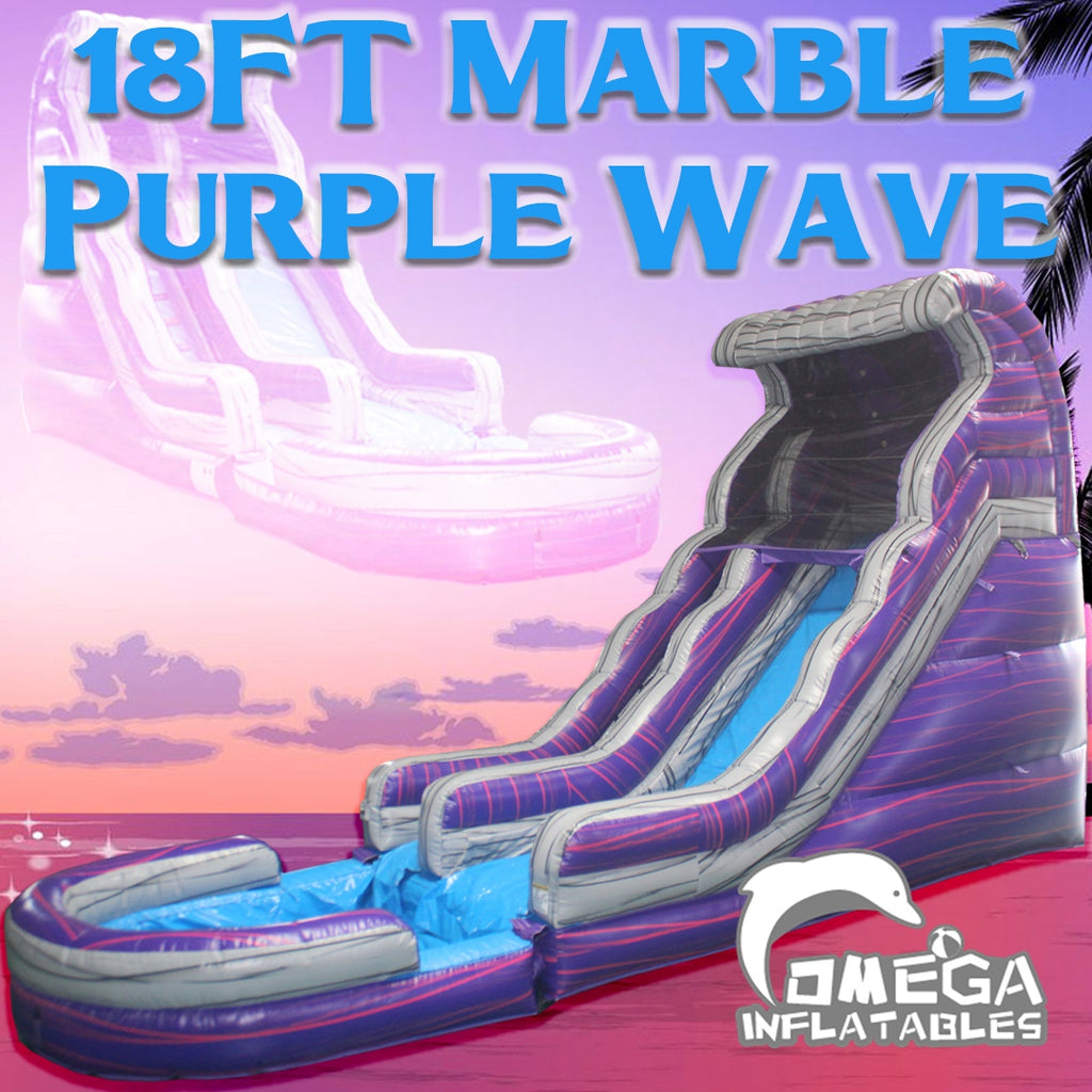 18FT Marble Purple Wave Water Slide Inflatables for Sale