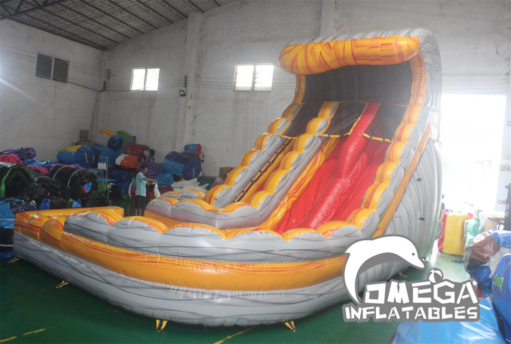 18FT Volcano Curve Inflatable Water Slide - Omega Inflatables Factory