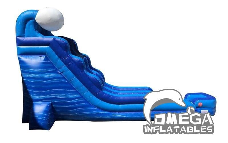 18FT Blue Marble Wave Wet Dry Inflatable Slide