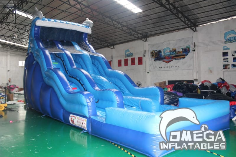 18FT Dolphin Rip N Dip Water Slide - Omega Inflatables Factory