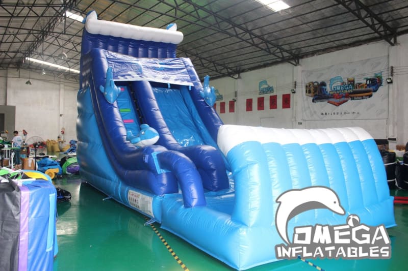 18FT Dolphin Water Slide - Omega Inflatables Factory