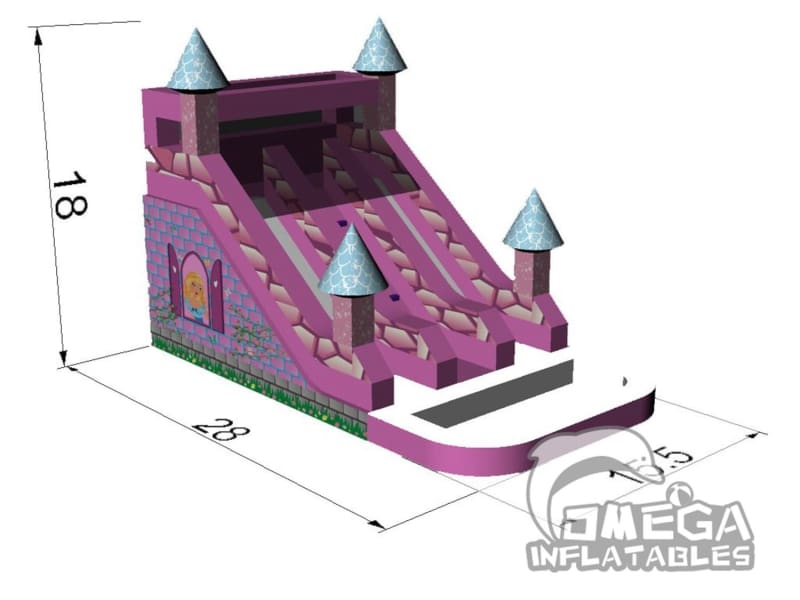 18FT Princess Castle Super Wet Dry Dual Lane Slide