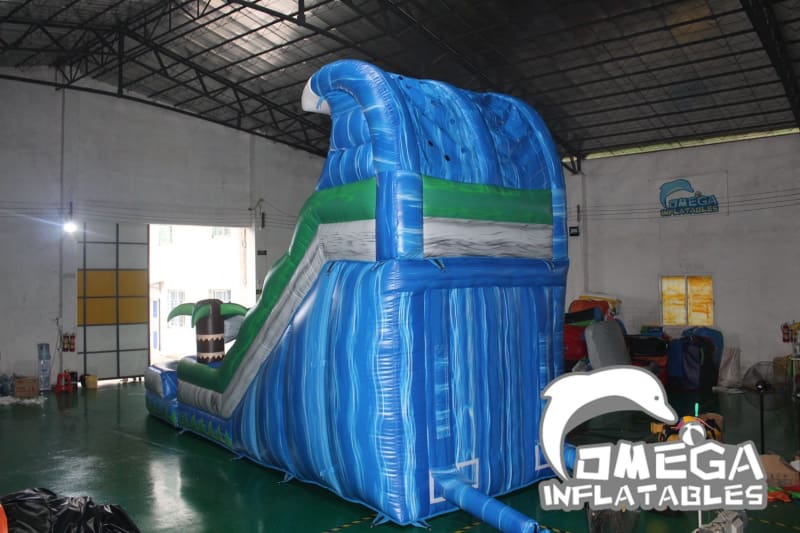 18FT Tropical Rush Wet Dry Slide - Omega Inflatables Factory