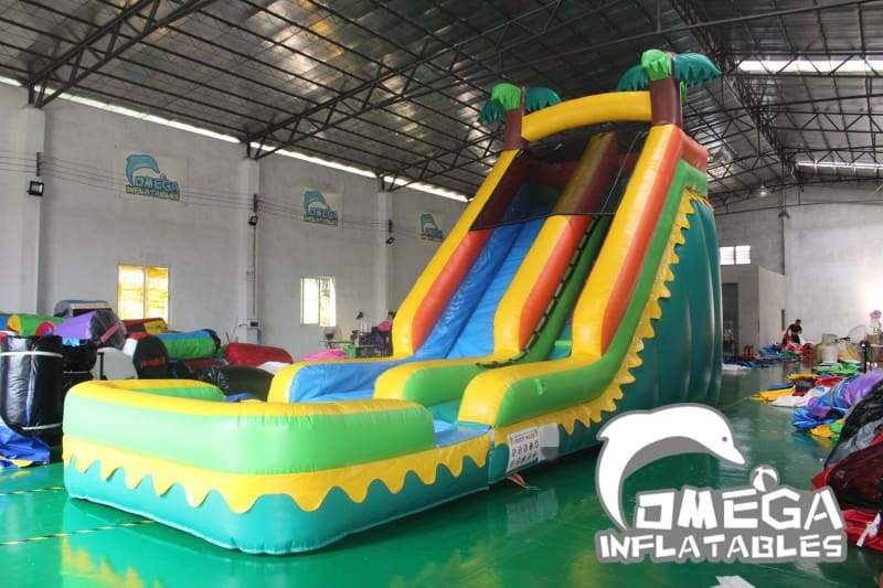 18FT Tropical Inflatable Wet Dry Slide