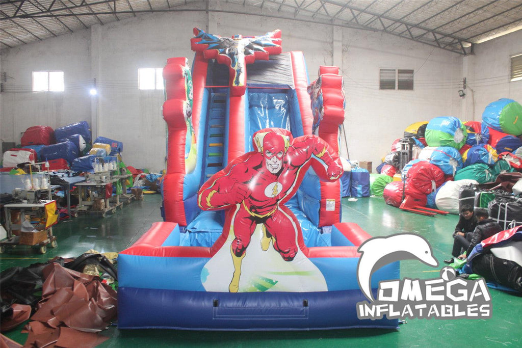 18FT Justice League Inflatable Water Slide - Omega Inflatables Factory