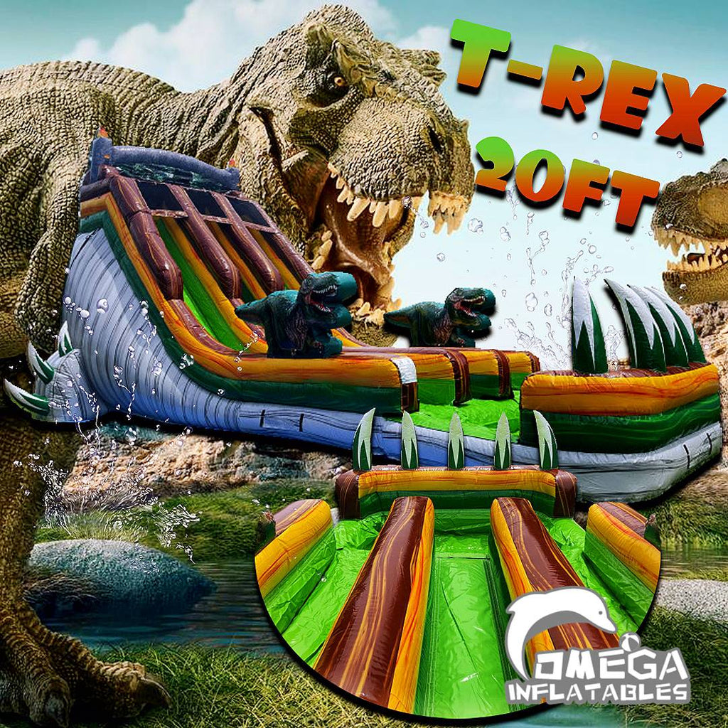 20FT T-Rex Dual Lane Inflatable Water Slide