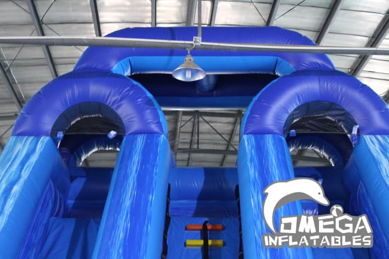 20FT Blue Marble Double-Arch Water Slide