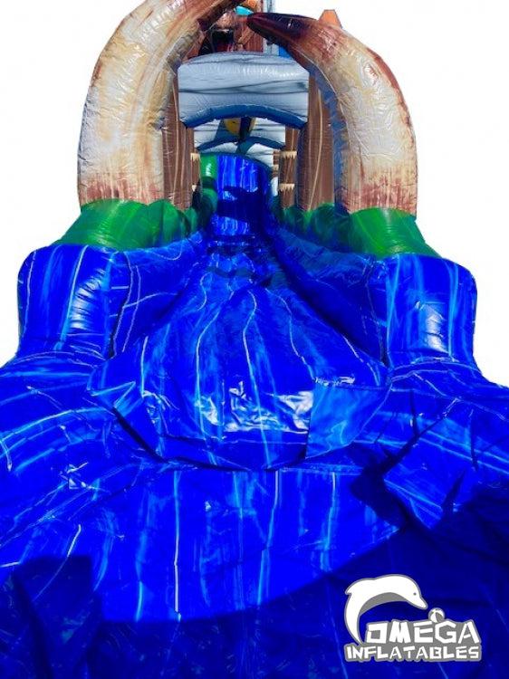 24FT Inflatable Jurassic Rush Water Slide - Omega Inflatables Factory