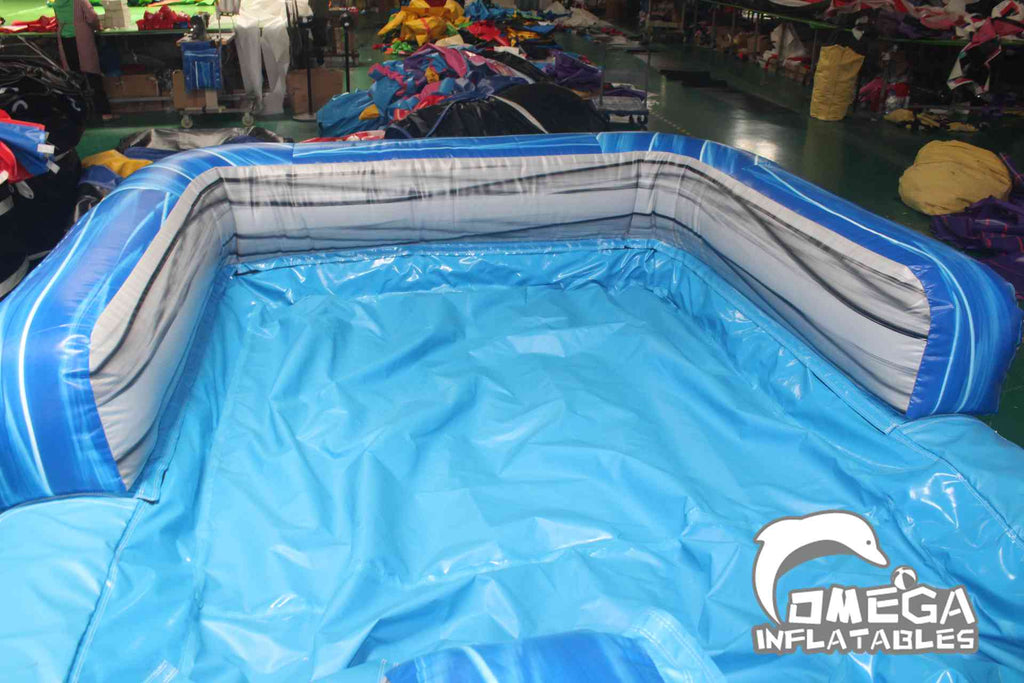 22FT Inflatable Marble Blue Water Slide