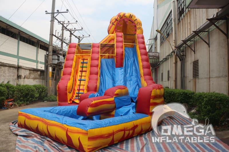 22FT Fire and Ice Water Slide - Omega Inflatables Factory