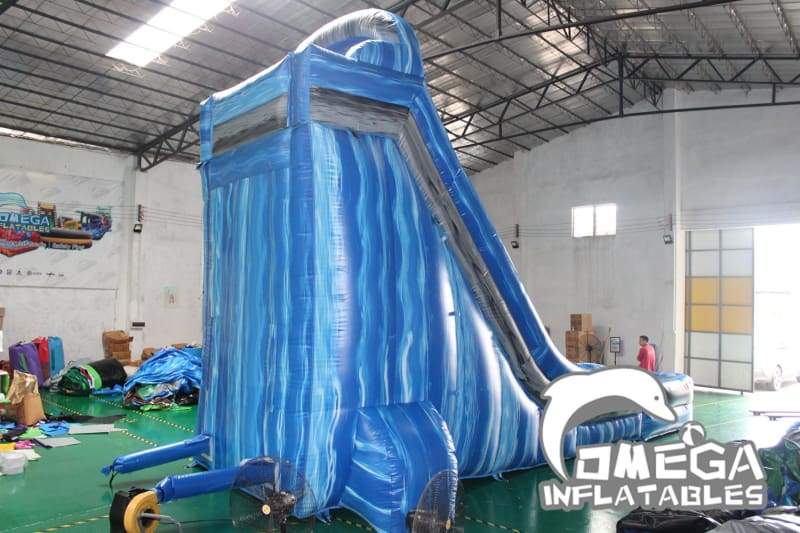 22FT Marble Blue Water Slide - Omega Inflatables Factory