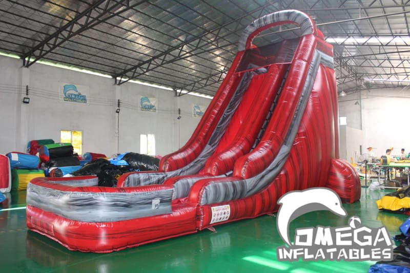22FT Marble Red Water Slide