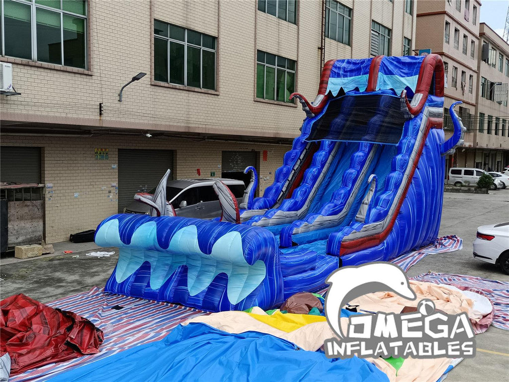 24FT Inflatable Ocean Battle Water Slide - Omega Inflatables Factory