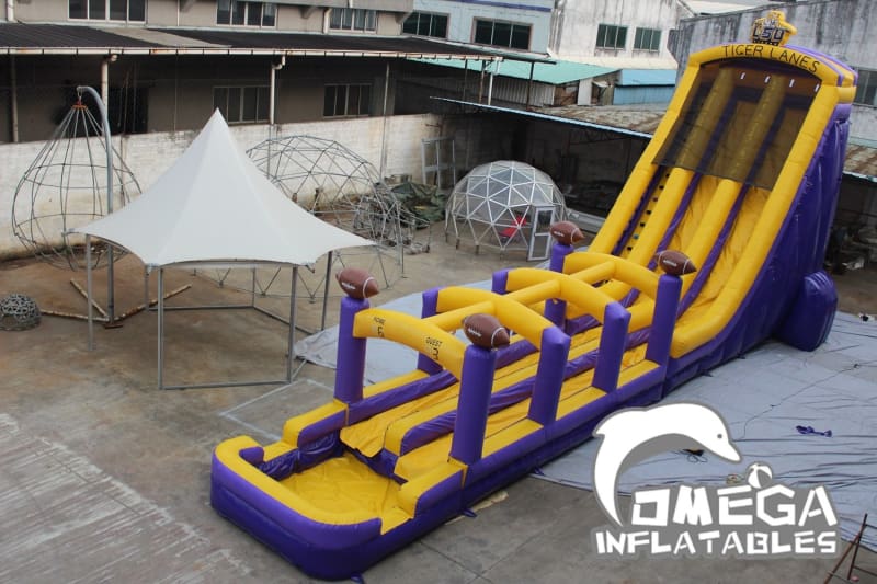 27FT LSU Tigers Themed Water Slide - Omega Inflatables Factory