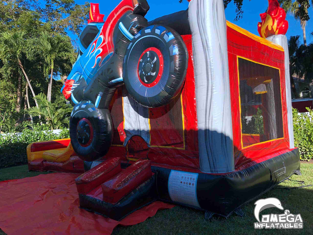 Flame Thrower Monster Truck Inflatable Combo